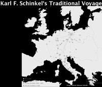 [Fig. 18] Analysis of K.F. Schinkels (1781-1841) lifelong Voyage-Learning-Practice, Student Work by Sebastian Seyfarth, Class-01, 2010