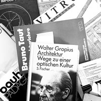 [Fig. 01] Key References, Volume 2: Architecture Research by Design; a.o. W. Gropius, L. Hillebrand, T.W. Adorno, L. Corbusier, O. Aicher