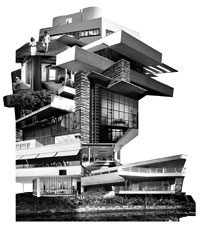 [Fig. 06] Stapelvilla Manifesto - key collage, research project by jp3_Architects, 2004